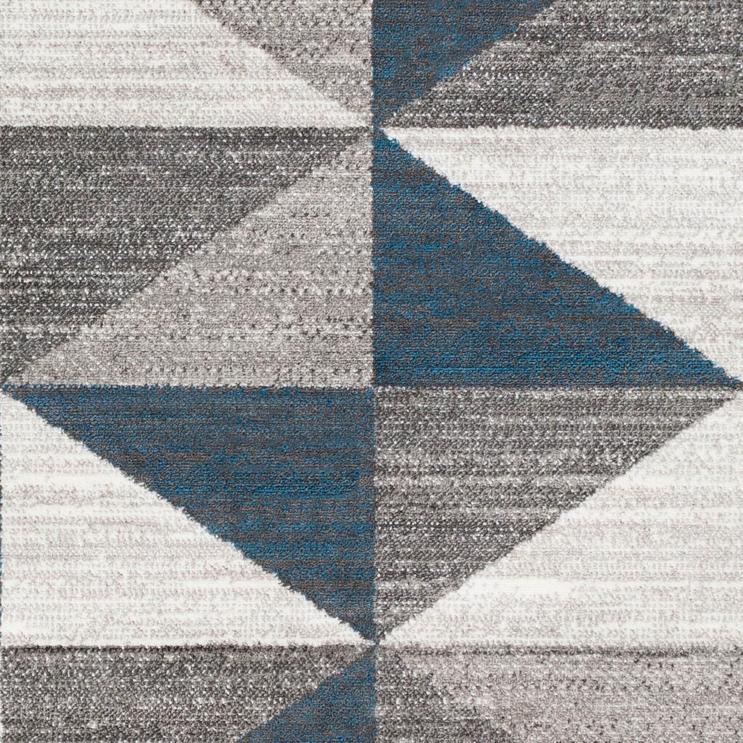 Geometric Blue Gray Area Rug