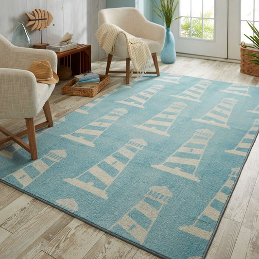 Modern Home Seaside Lighthouse Soft Area Rug