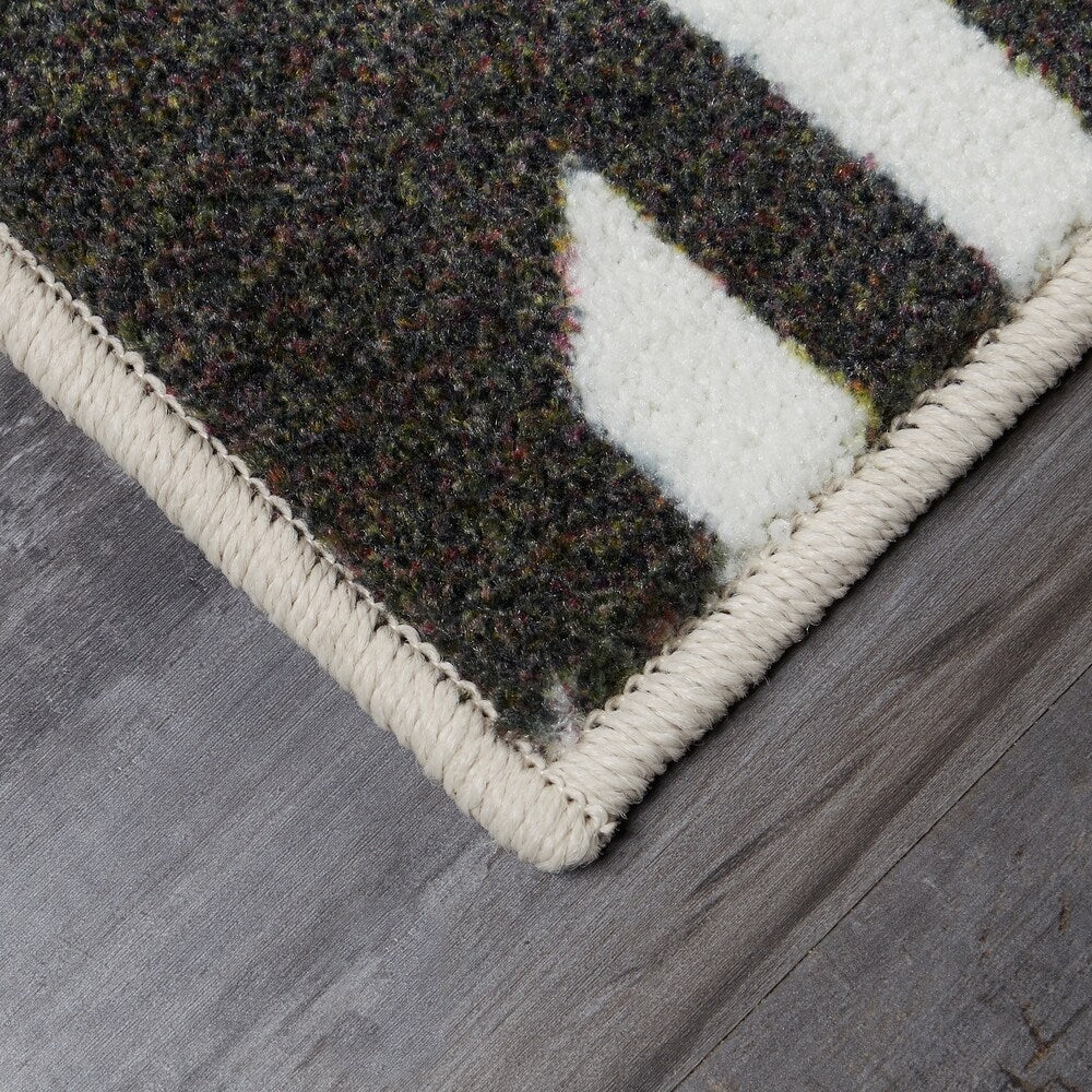 Modern Prismatic Geo Art Soft Area Rug Multi-Color