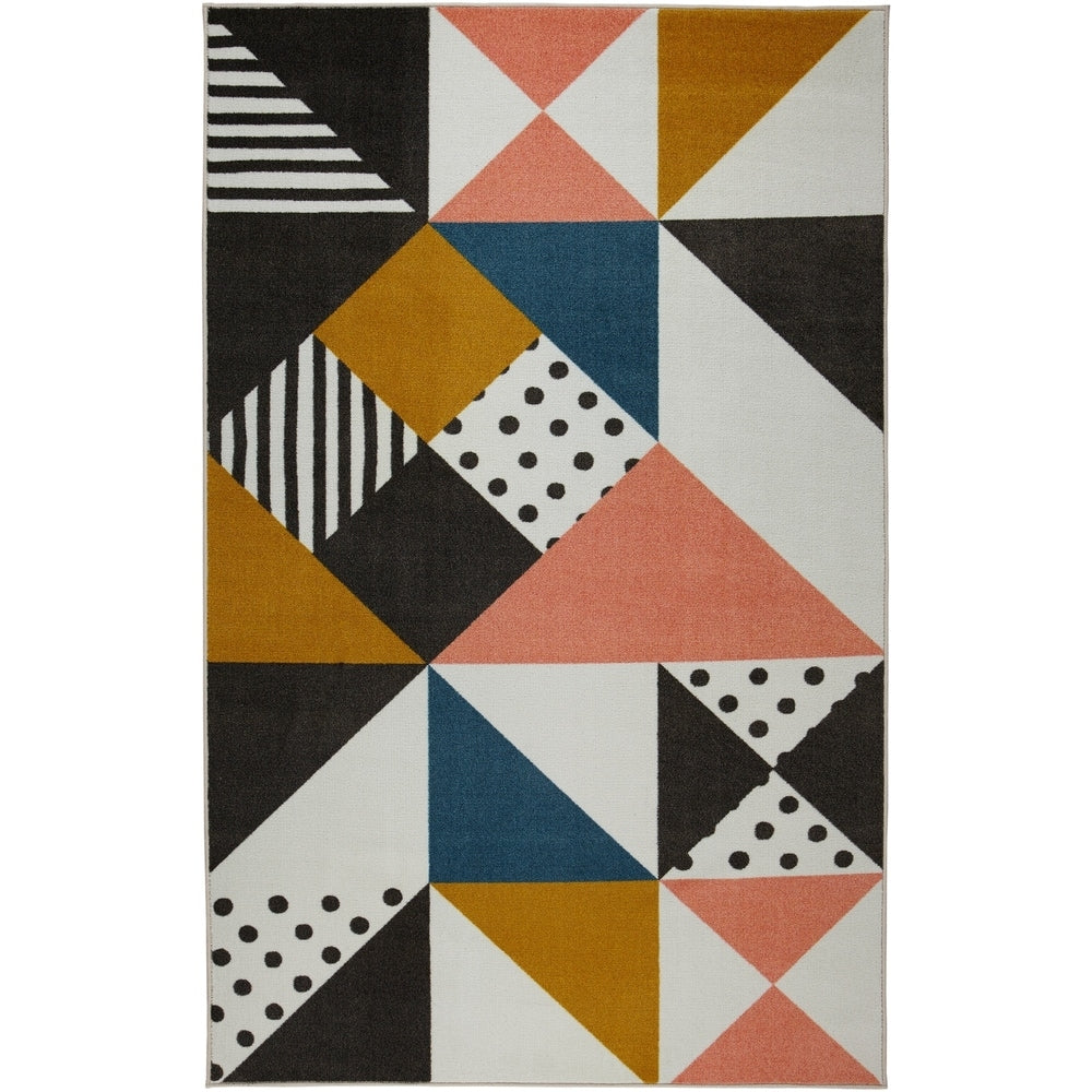 Modern Prismatic Geo Art Soft Area Rug Multi-Color