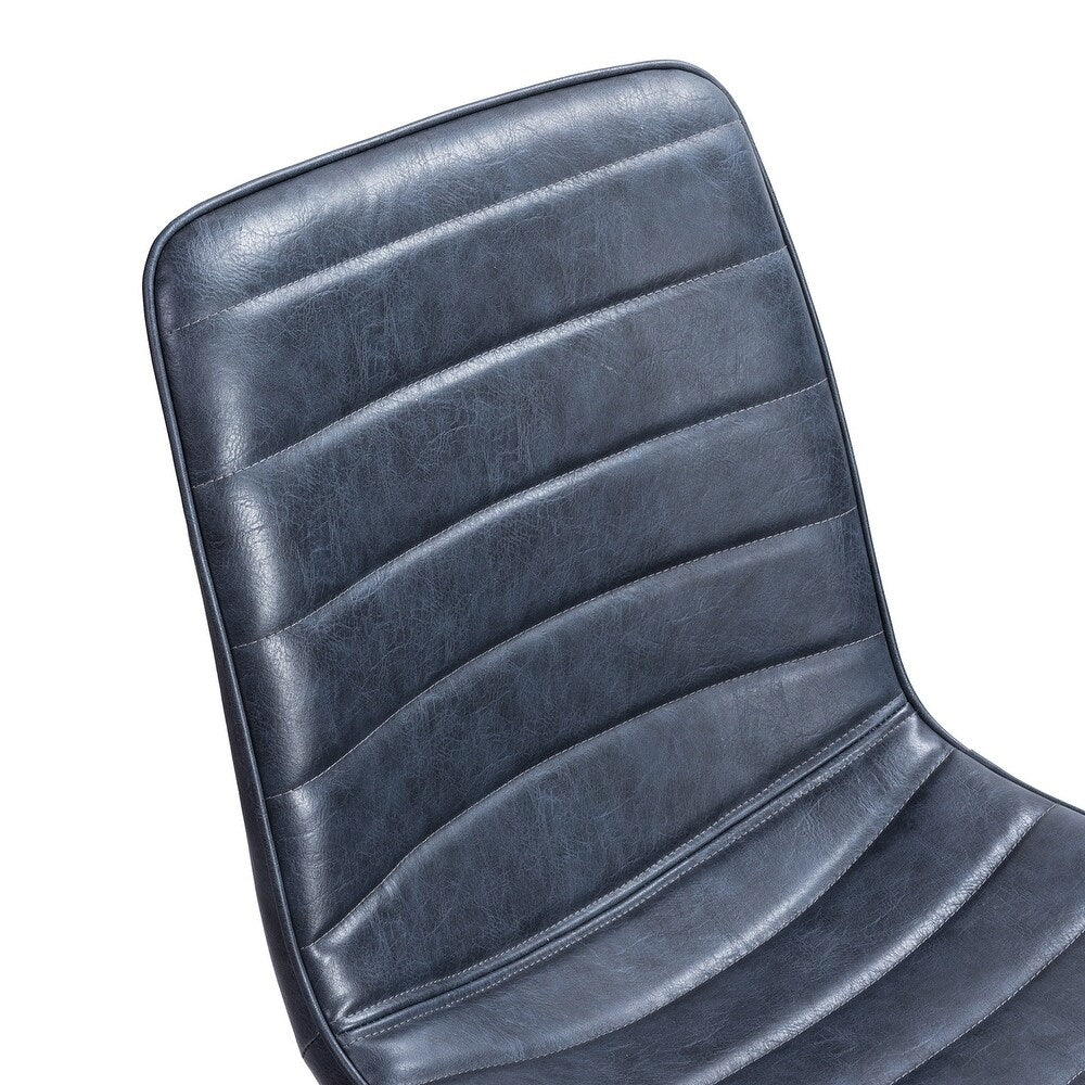 Mohra faux leather side chair with split metal legs set of 2