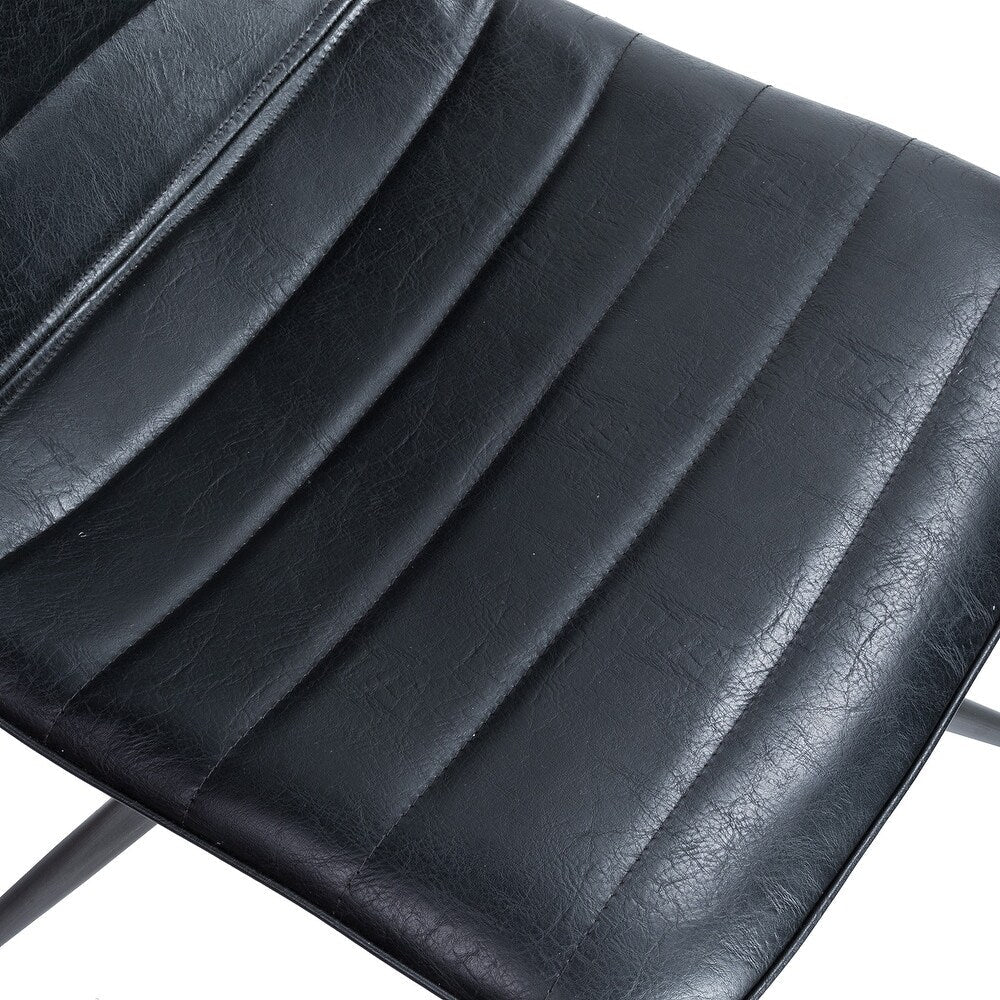 Mohra faux leather side chair with split metal legs set of 2