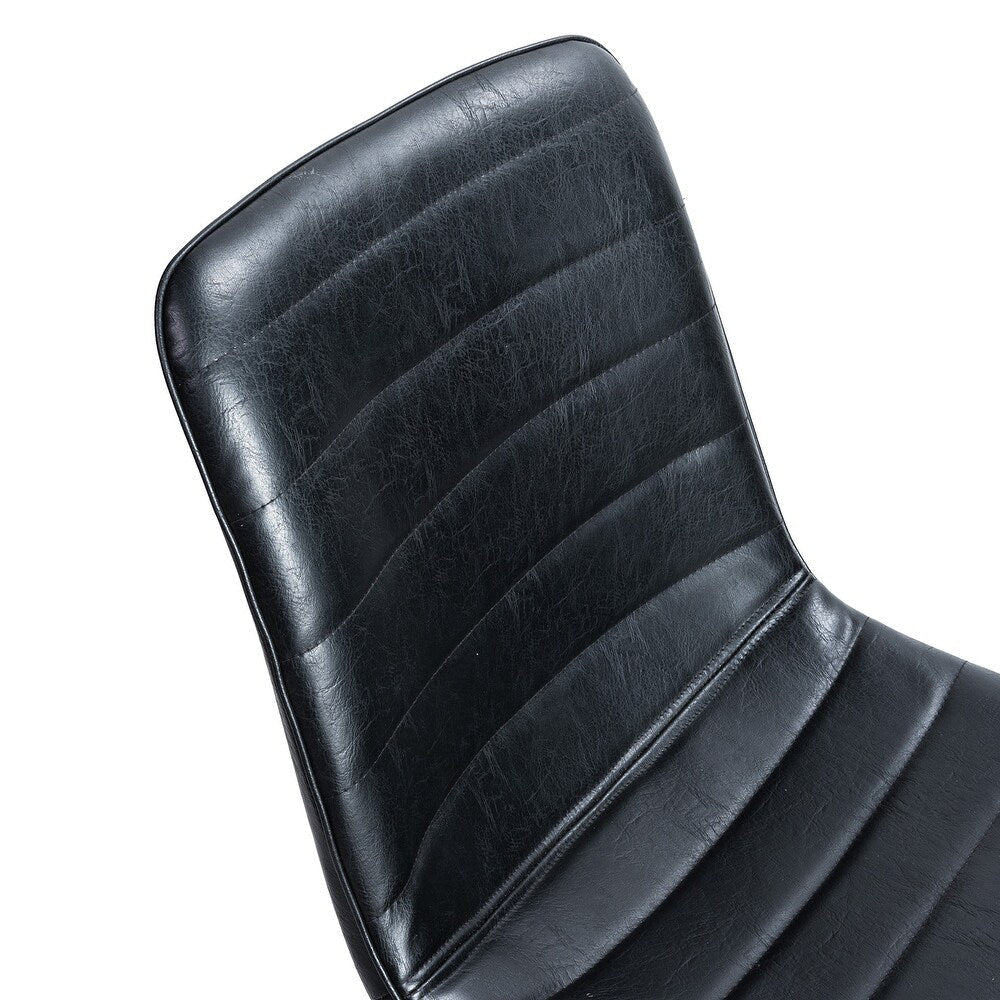 Mohra faux leather side chair with split metal legs set of 2