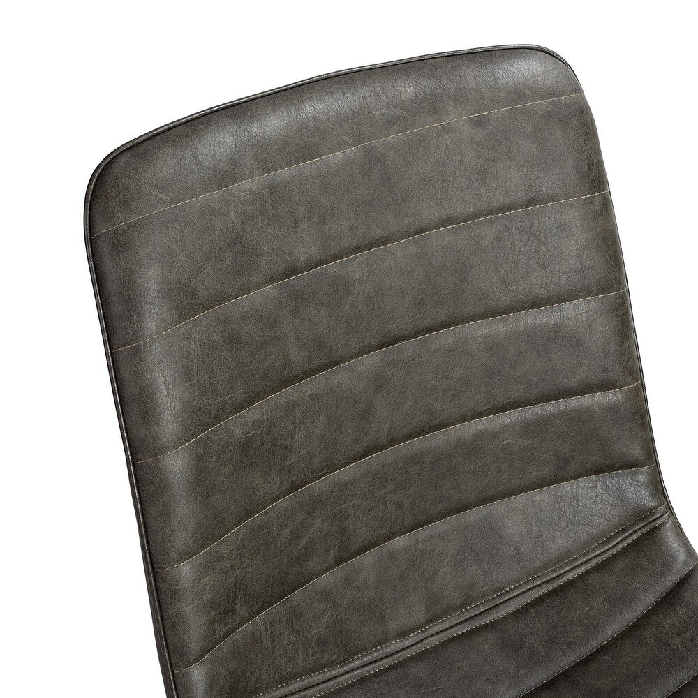 Mohra faux leather side chair with split metal legs set of 2