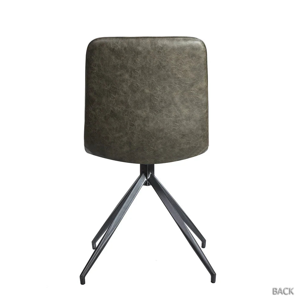 Mohra faux leather side chair with split metal legs set of 2