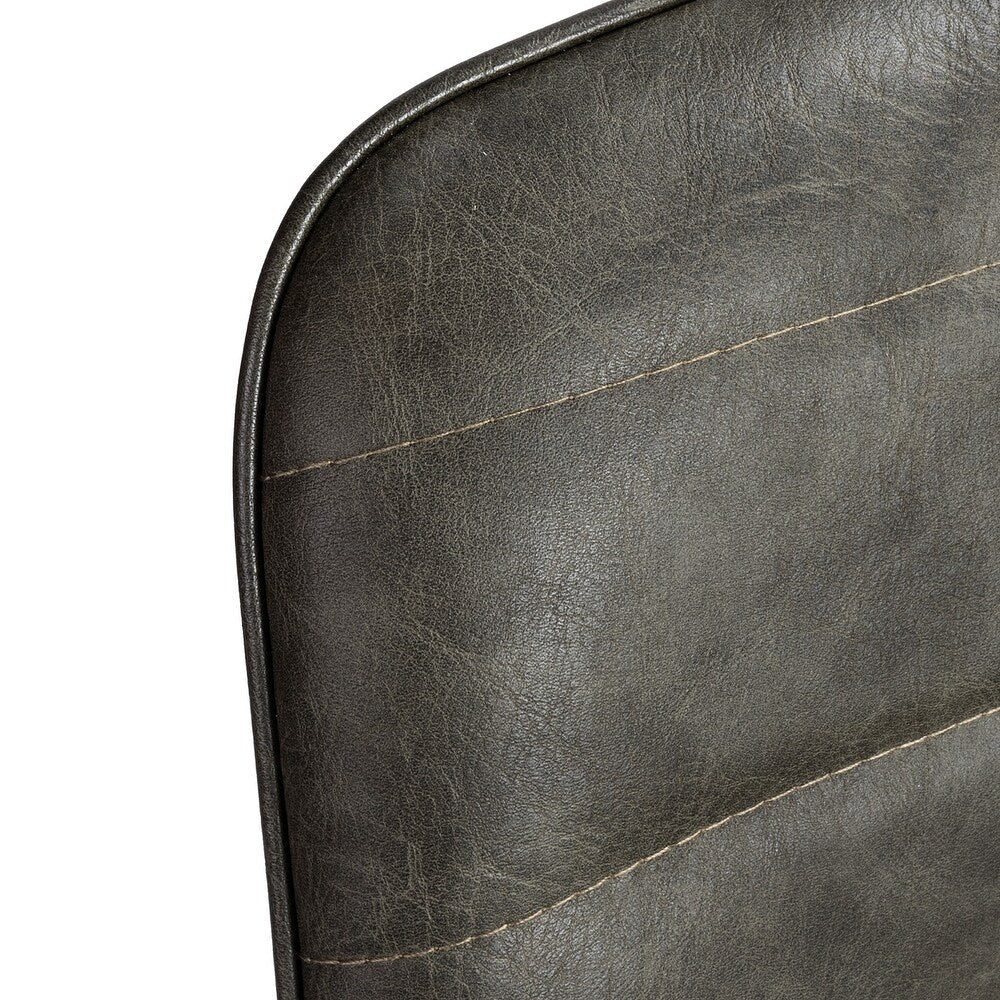 Mohra faux leather side chair with split metal legs set of 2