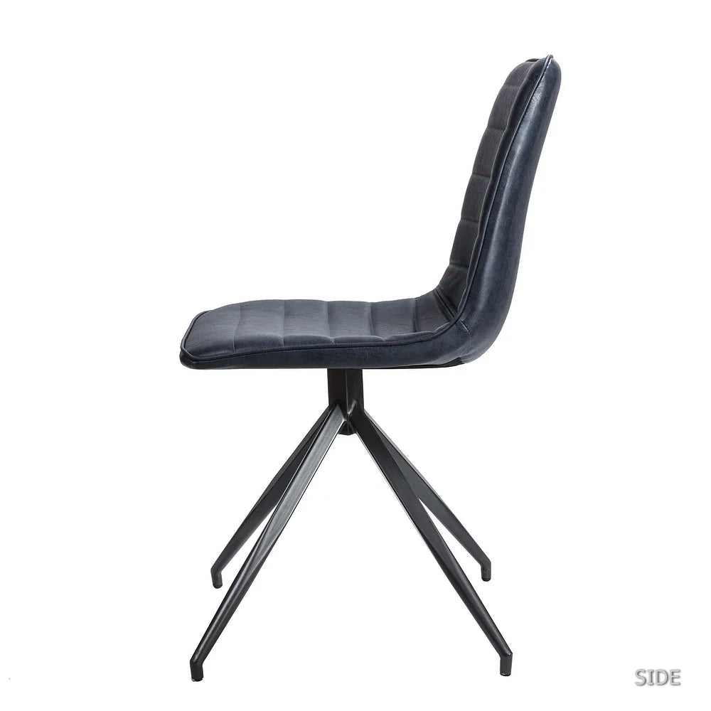 Mohra faux leather side chair with split metal legs set of 2