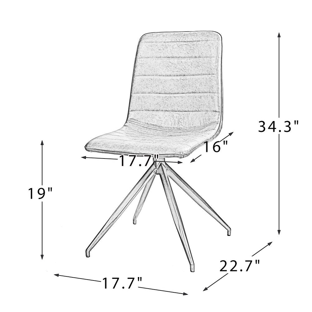 Mohra faux leather side chair with split metal legs set of 2