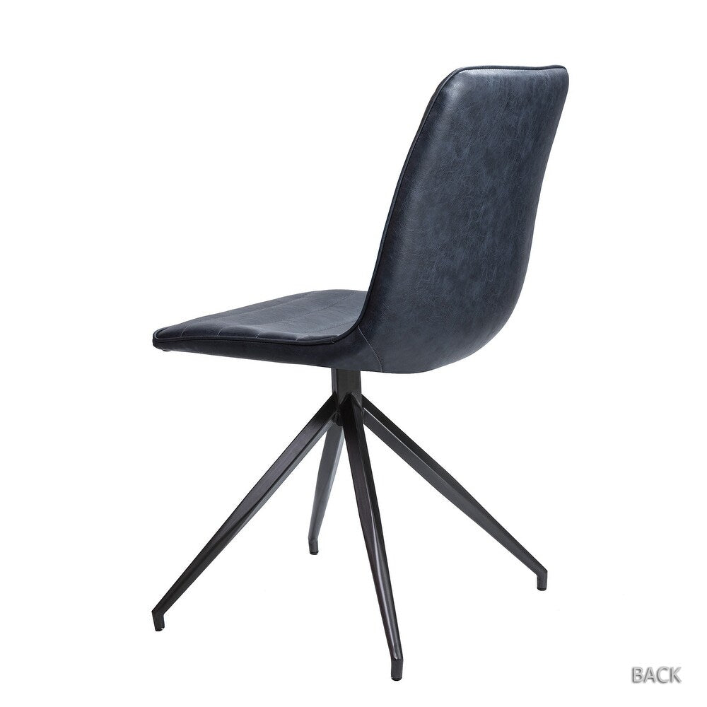 Mohra faux leather side chair with split metal legs set of 2