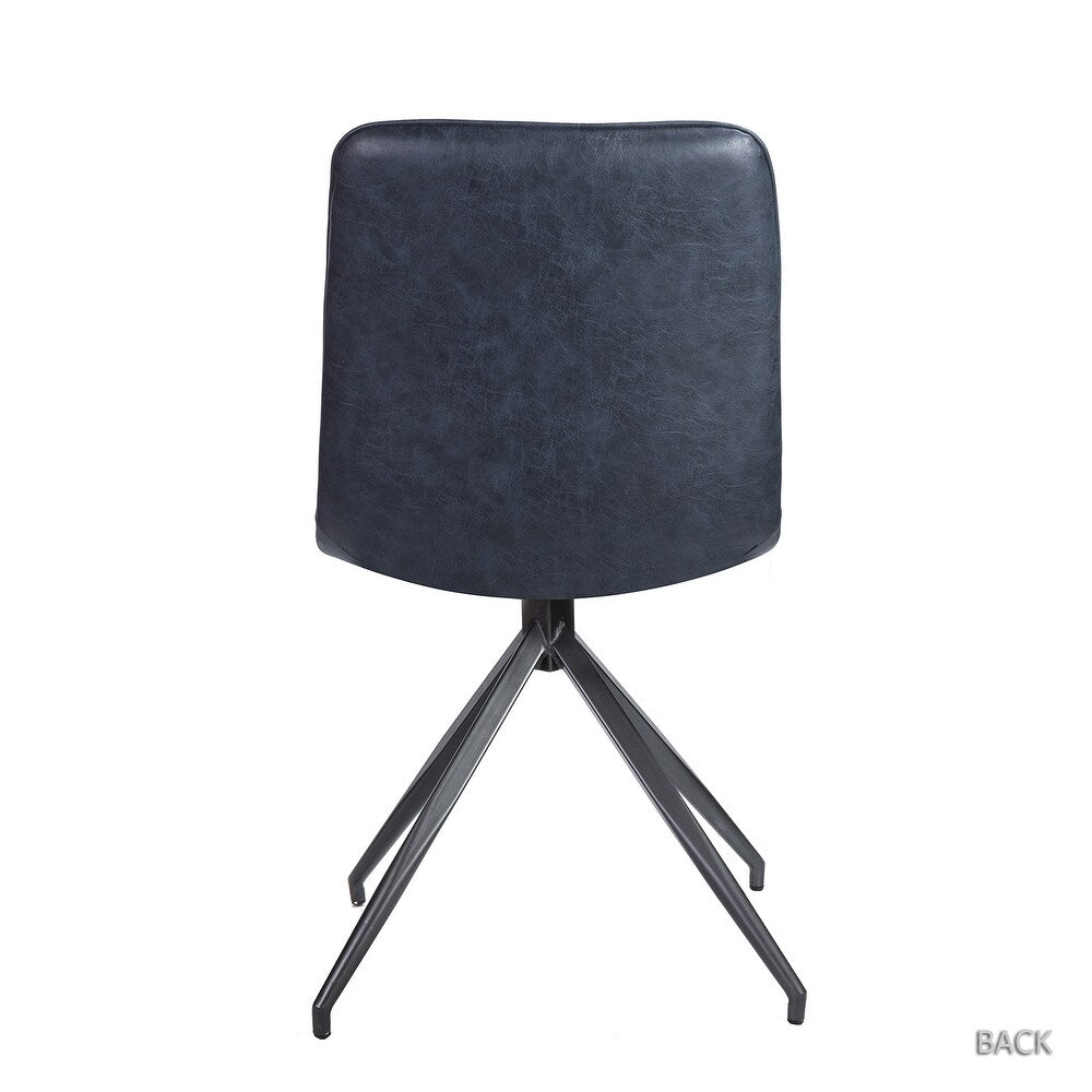 Mohra faux leather side chair with split metal legs set of 2
