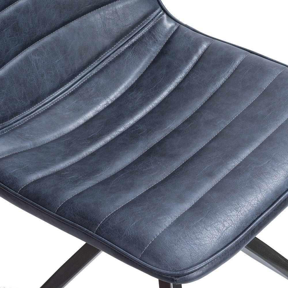 Mohra faux leather side chair with split metal legs set of 2