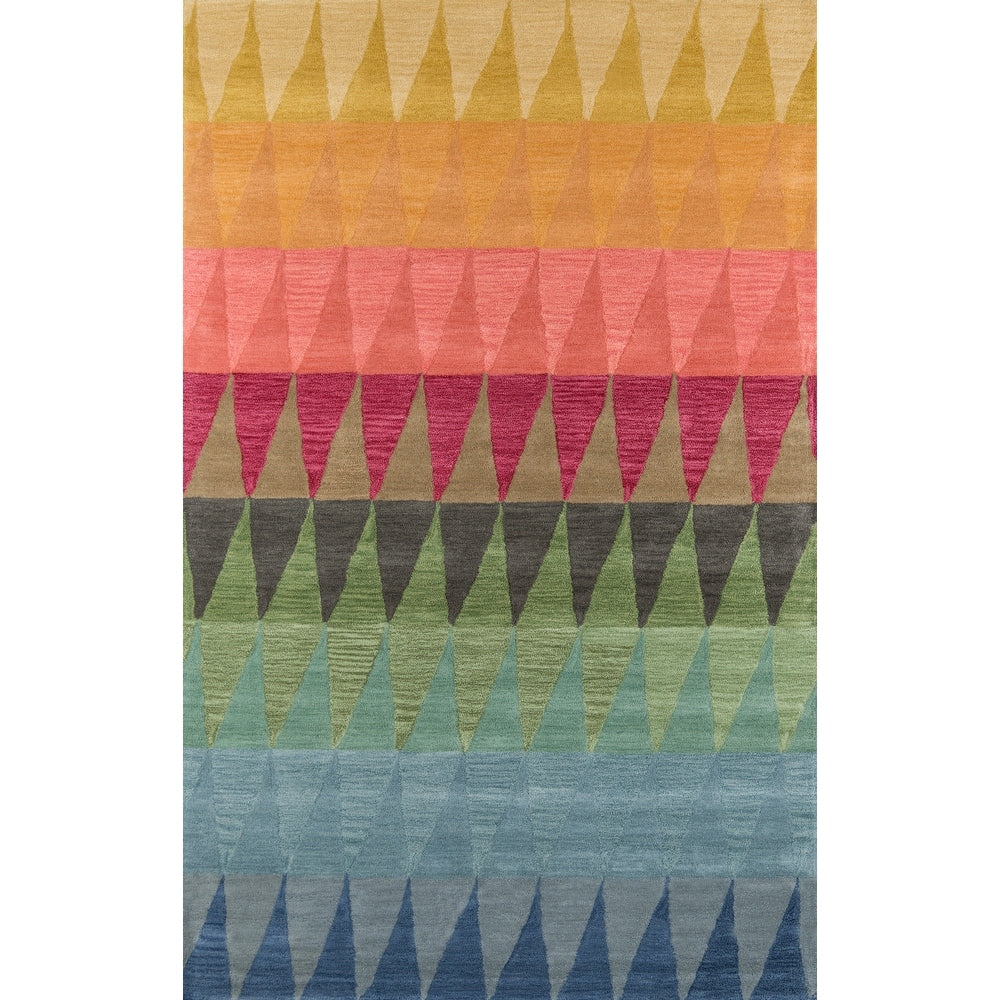 Delhi Hand Tufted Wool Contemporary Geometric Soft Area Rug - Multi Red