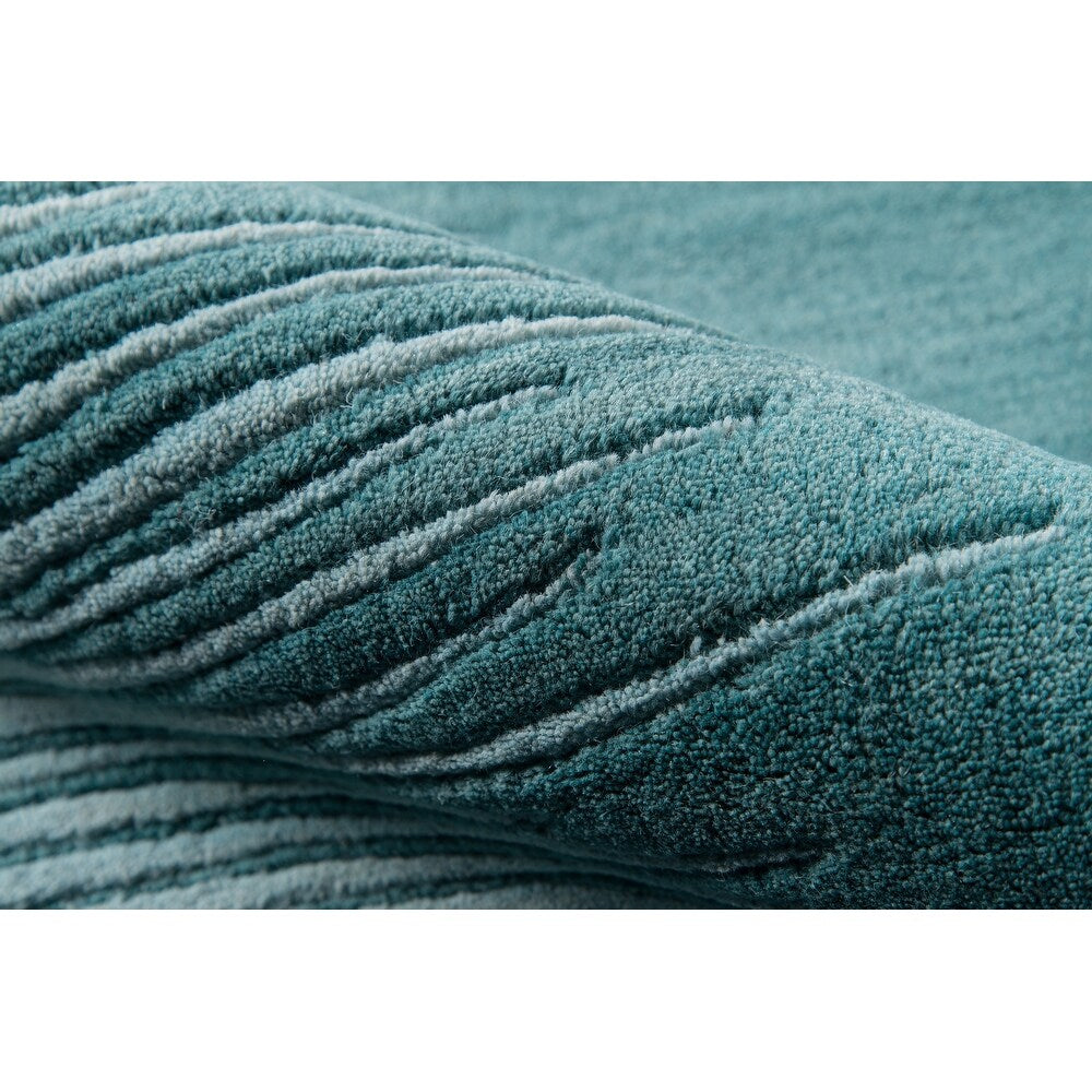 Delhi Hand Tufted Wool Contemporary Striped Soft Area Rug
