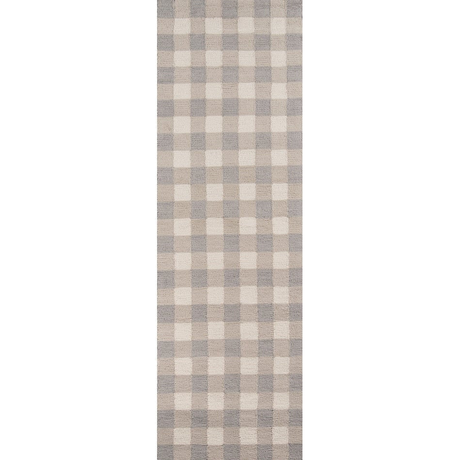 Geo India Hand Made Wool Geometric Area Rug - Grey