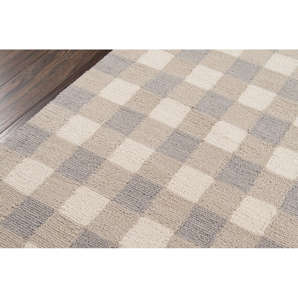Geo India Hand Made Wool Geometric Area Rug - Grey