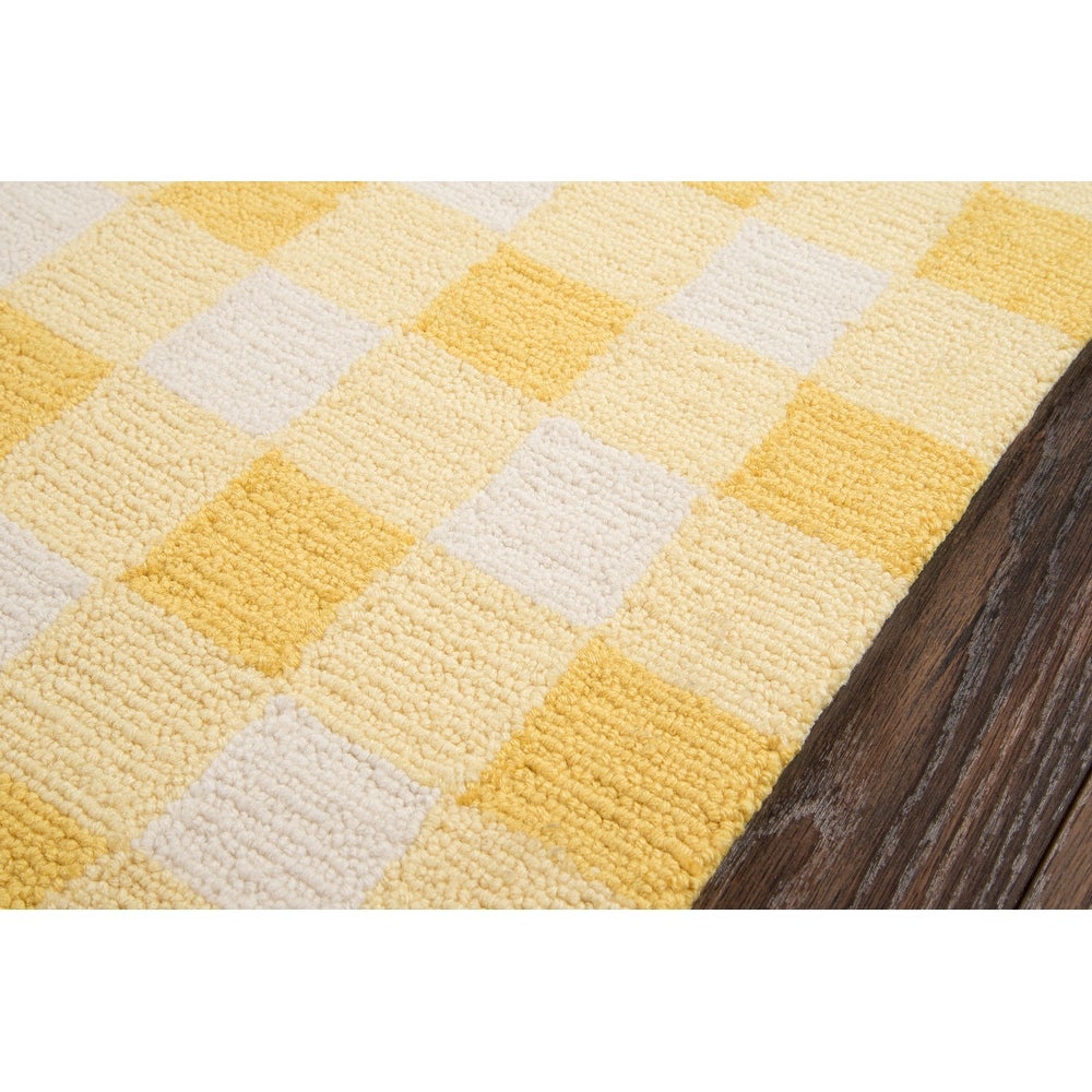 Geo India Hand Made Wool Yellow Geometric Area Rug