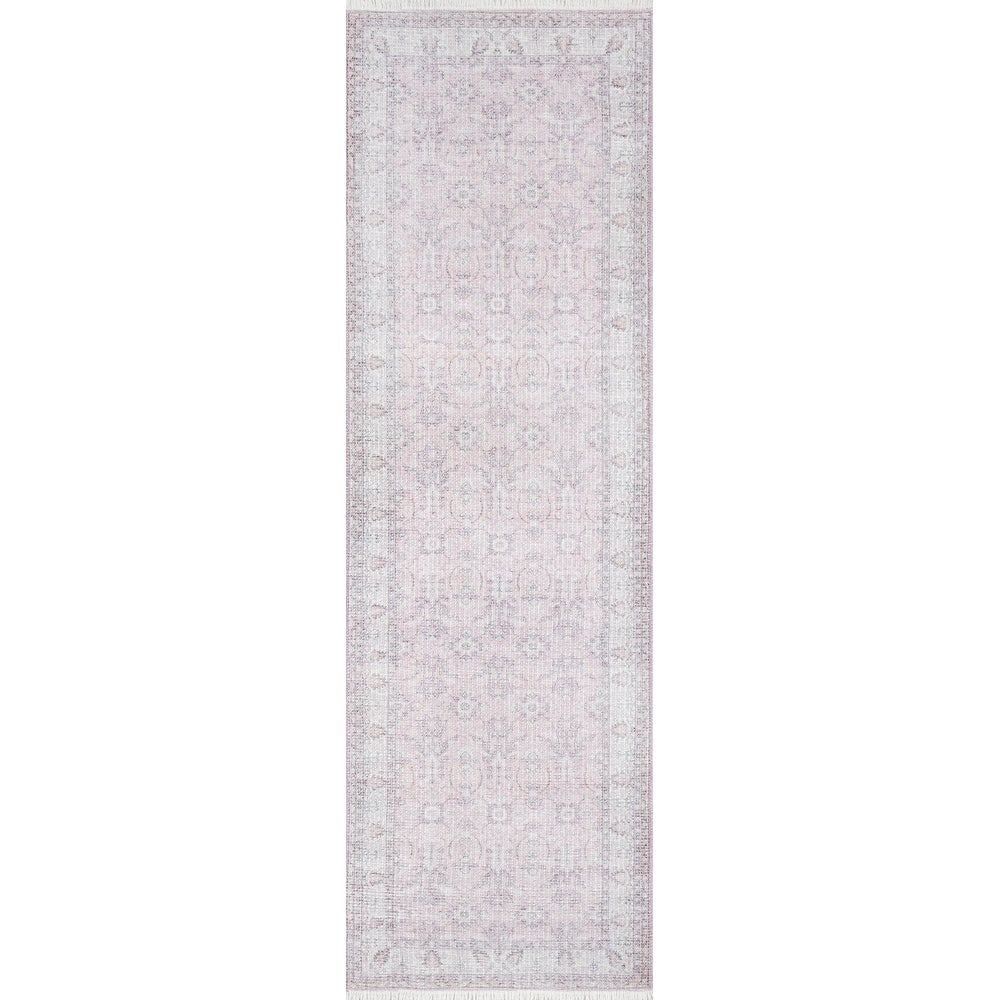 Helena Polyester Cotton Trditional Soft Pink Area Rug