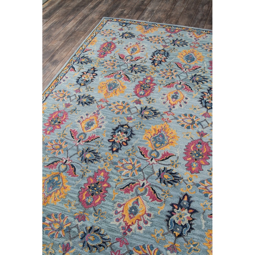 Ibiza Hand Tufted Wool Traditional Area Rug Blue