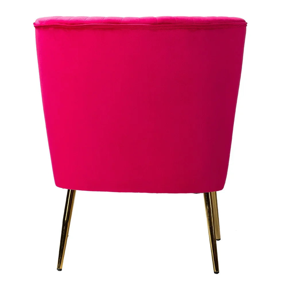 Monica Living Room Armless Accent Comfy Chair with Tufted Back and Metal Legs