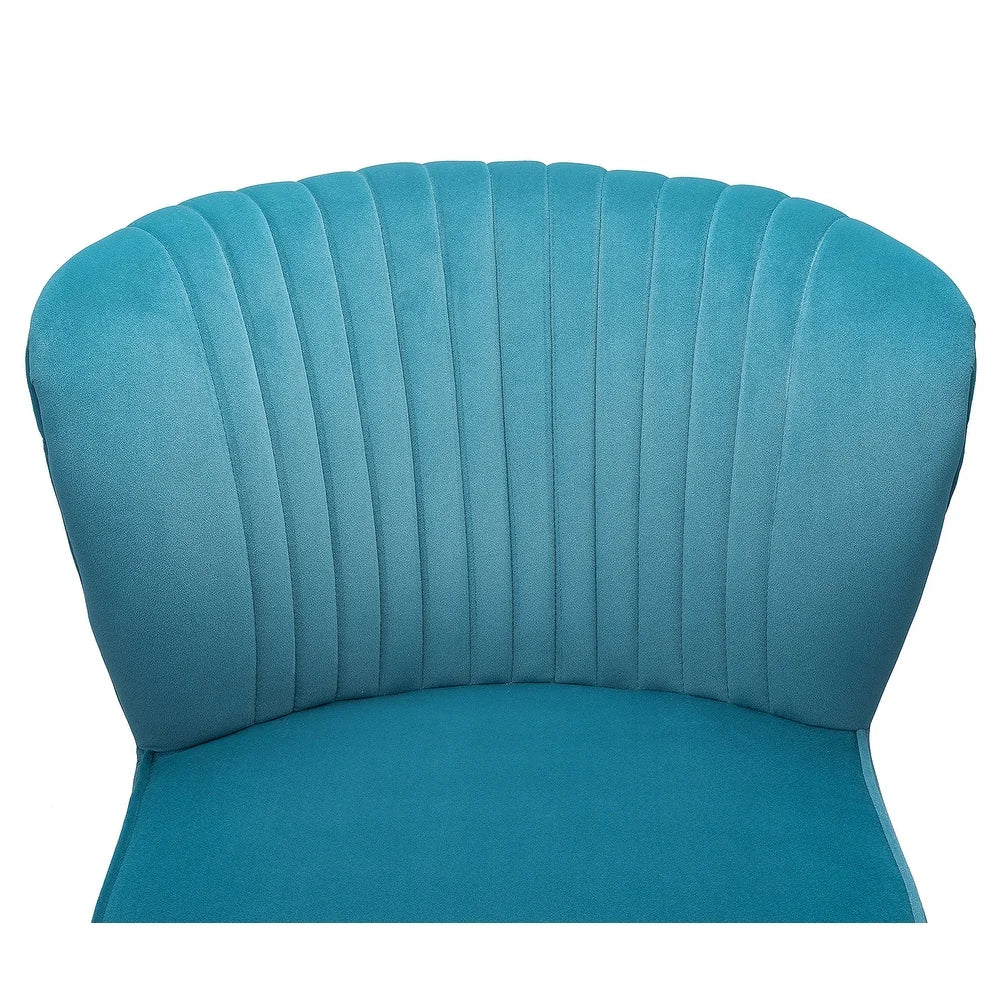 Monica Living Room Armless Accent Comfy Chair with Tufted Back and Metal Legs