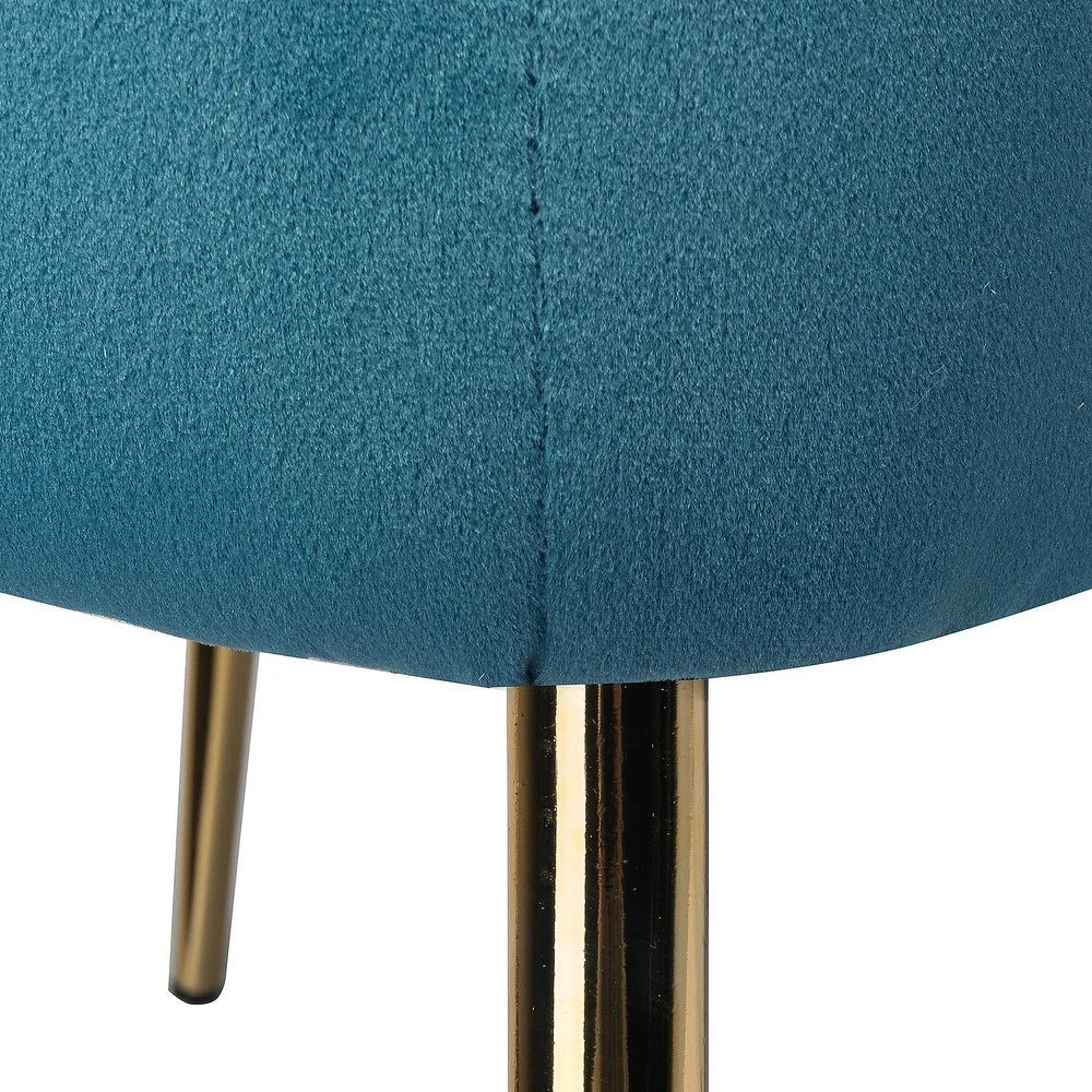 Monica Living Room Armless Accent Comfy Chair with Tufted Back and Metal Legs