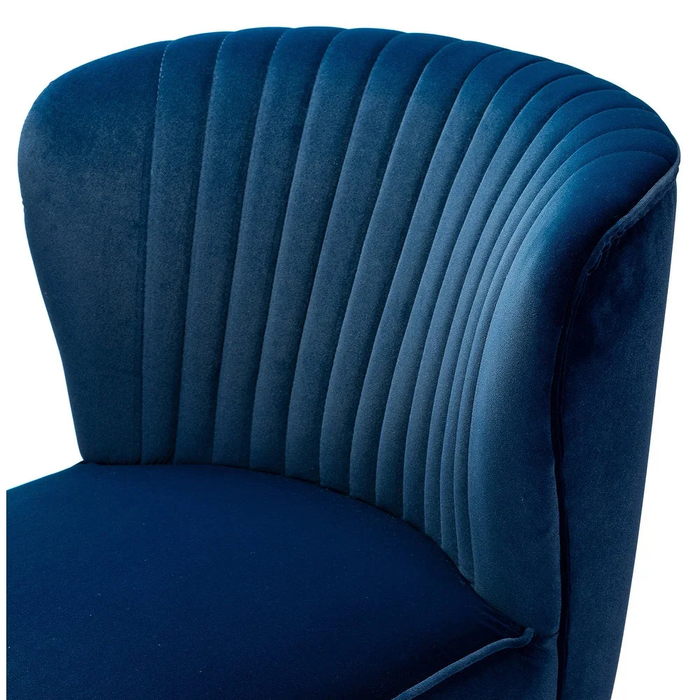 Monica Living Room Armless Accent Comfy Chair with Tufted Back and Metal Legs