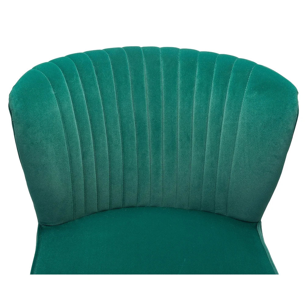 Monica Living Room Armless Accent Comfy Chair with Tufted Back and Metal Legs