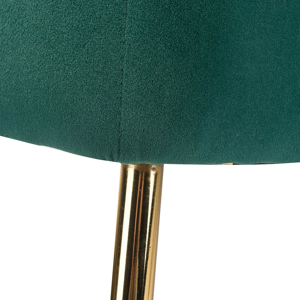 Monica Living Room Armless Accent Comfy Chair with Tufted Back and Metal Legs