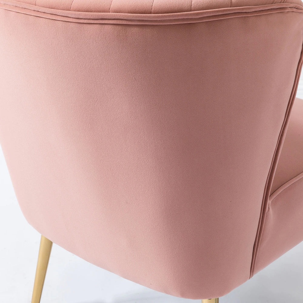 Monica Upholstered Modern Tufted Side Chair with Gold Legs Set of 2