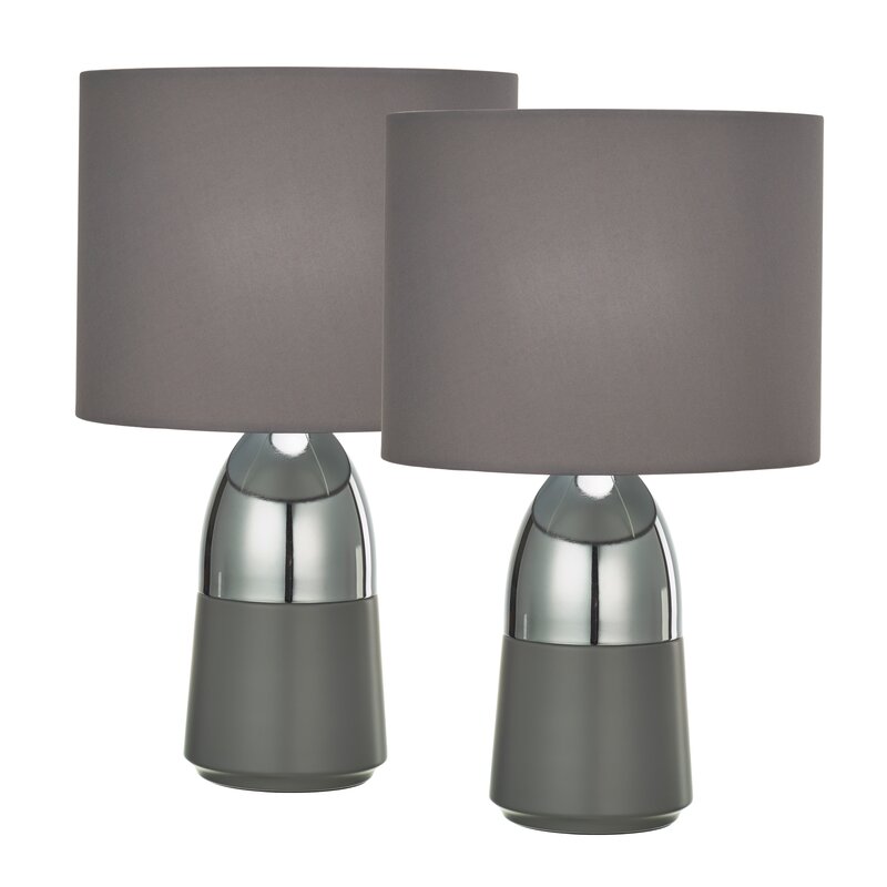 2-Tone 12 inch Table Lamp Set (Set of 2)