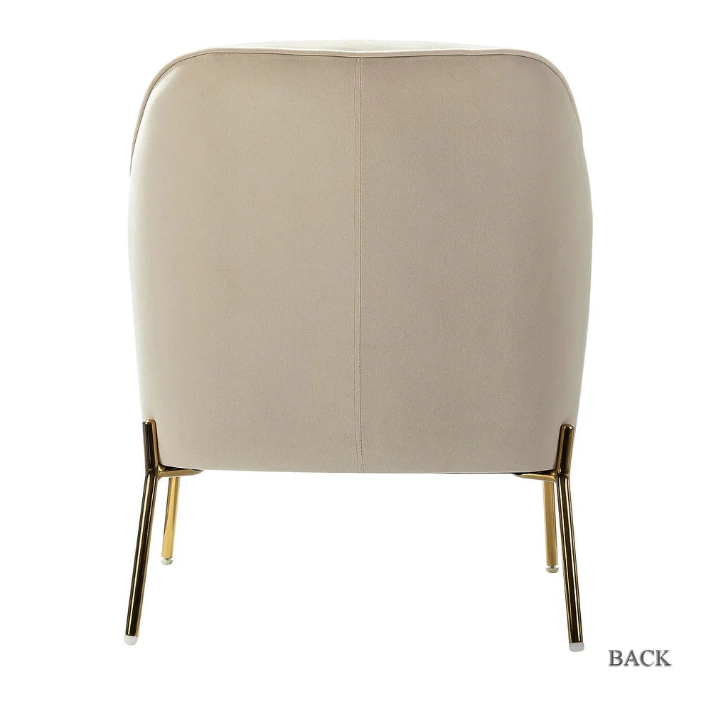 Nora Modern Velvet Accent Chair with Golden Metal Legs Set of 2