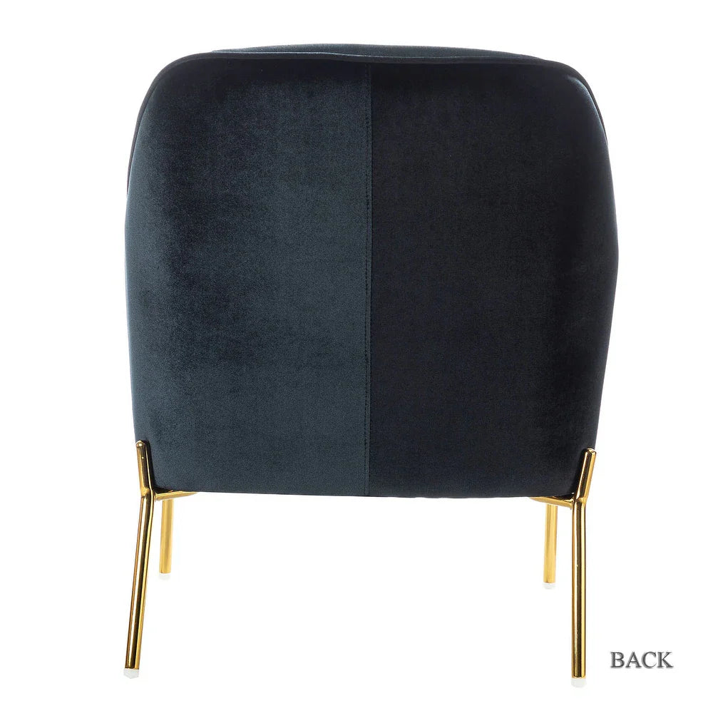 Nora Modern Accent Chair Comfy Velvet with Metal Legs