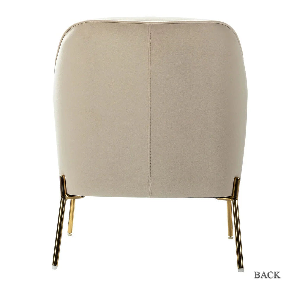 Nora Modern Accent Chair Comfy Velvet with Metal Legs