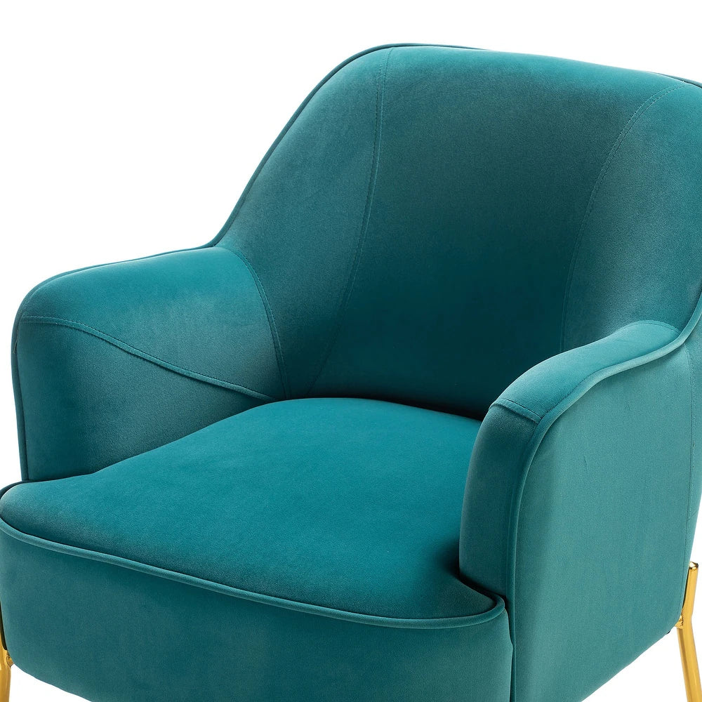Nora Modern Accent Chair Comfy Velvet with Metal Legs
