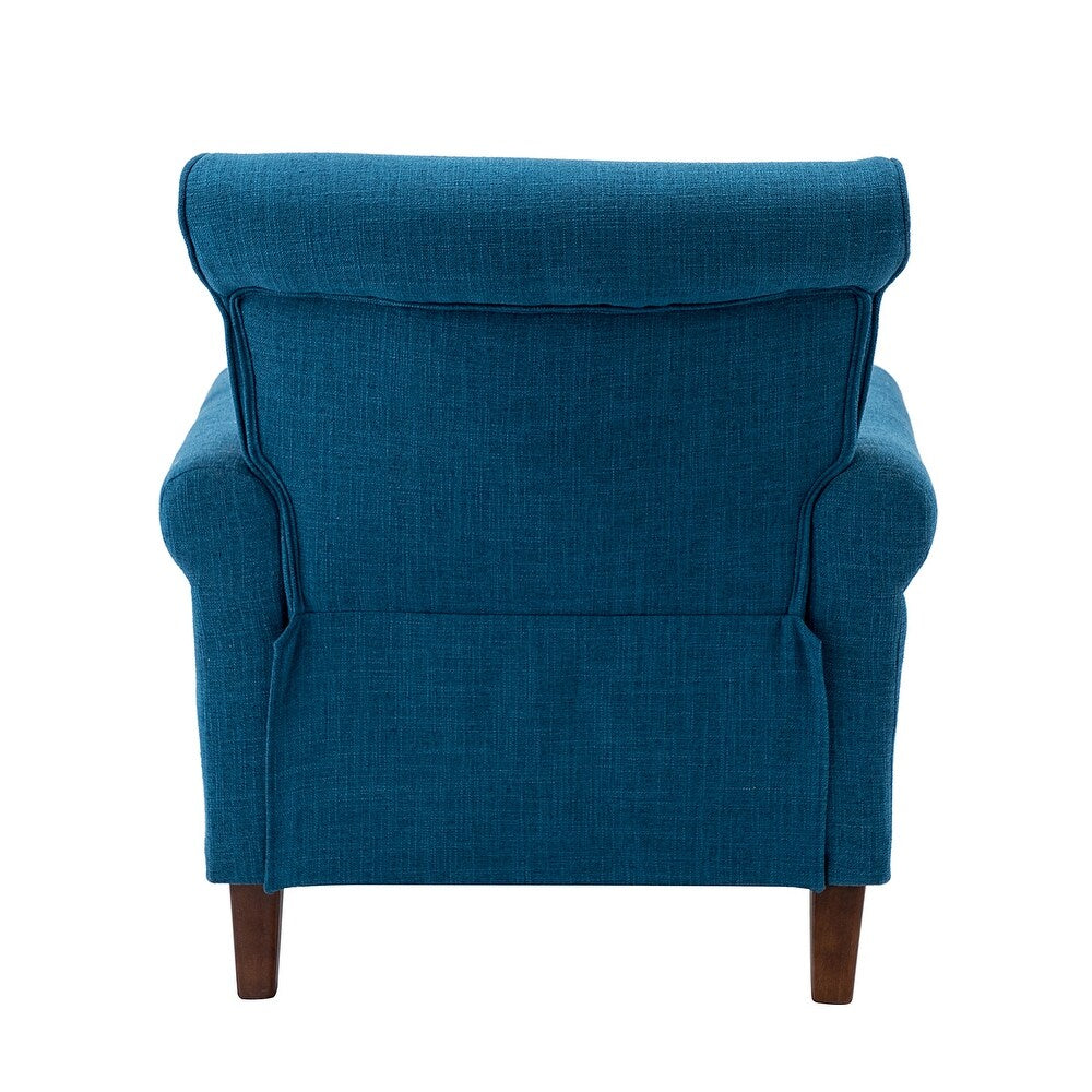 Nyctelius Upholstered Comfy Accent chair with Classic Turned Wooden Legs and Nailhead Trim