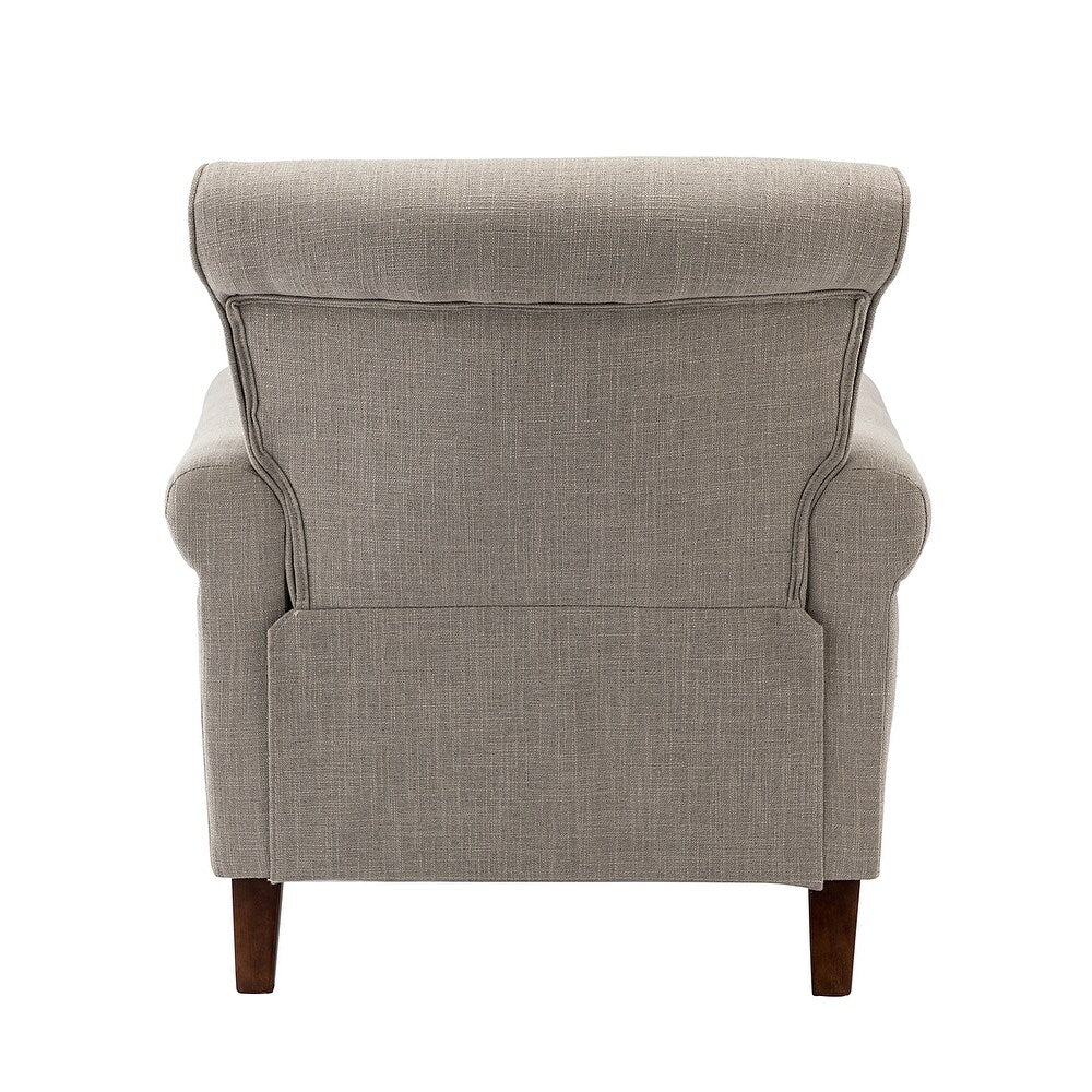 Nyctelius Upholstered Comfy Accent chair with Classic Turned Wooden Legs and Nailhead Trim