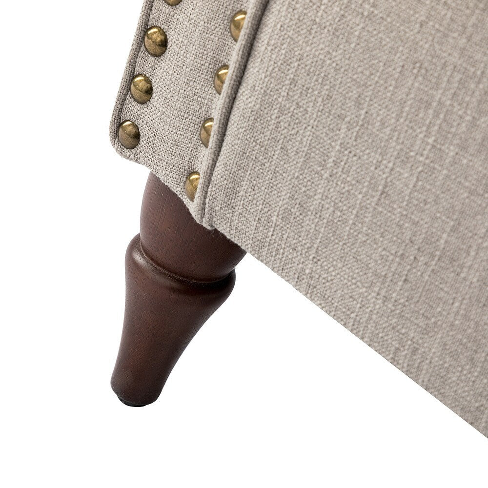 Nyctelius Upholstered Comfy Accent chair with Classic Turned Wooden Legs and Nailhead Trim