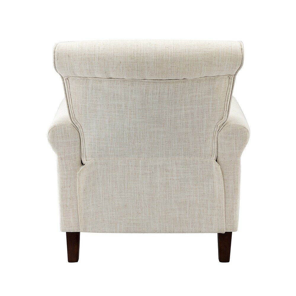 Nyctelius Upholstered Comfy Accent chair with Classic Turned Wooden Legs and Nailhead Trim