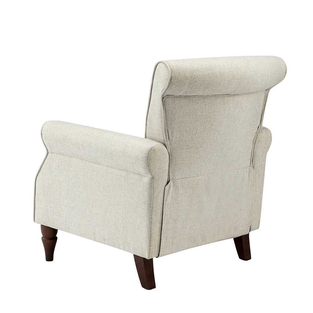 Nyctelius Upholstered Comfy Accent chair with Classic Turned Wooden Legs and Nailhead Trim