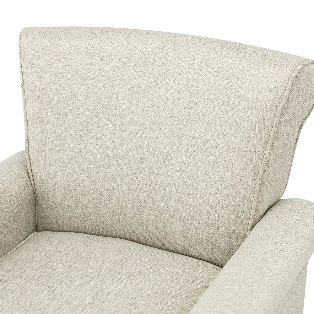 Nyctelius Upholstered Comfy Accent chair with Classic Turned Wooden Legs and Nailhead Trim