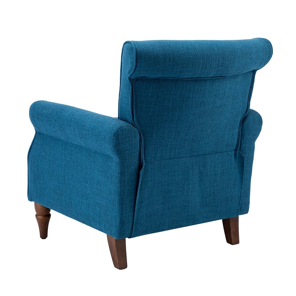 Nyctelius Upholstered Comfy Accent chair with Classic Turned Wooden Legs and Nailhead Trim