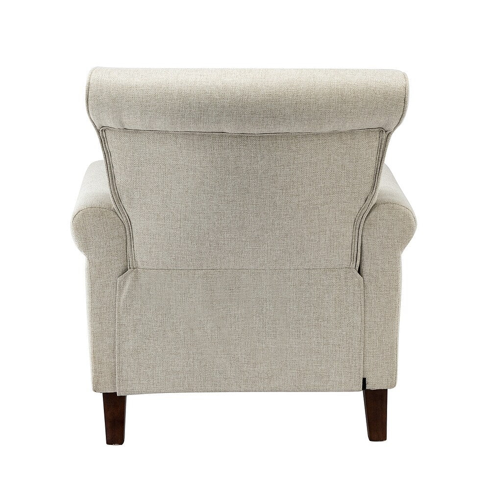 Nyctelius Upholstered Comfy Accent chair with Classic Turned Wooden Legs and Nailhead Trim