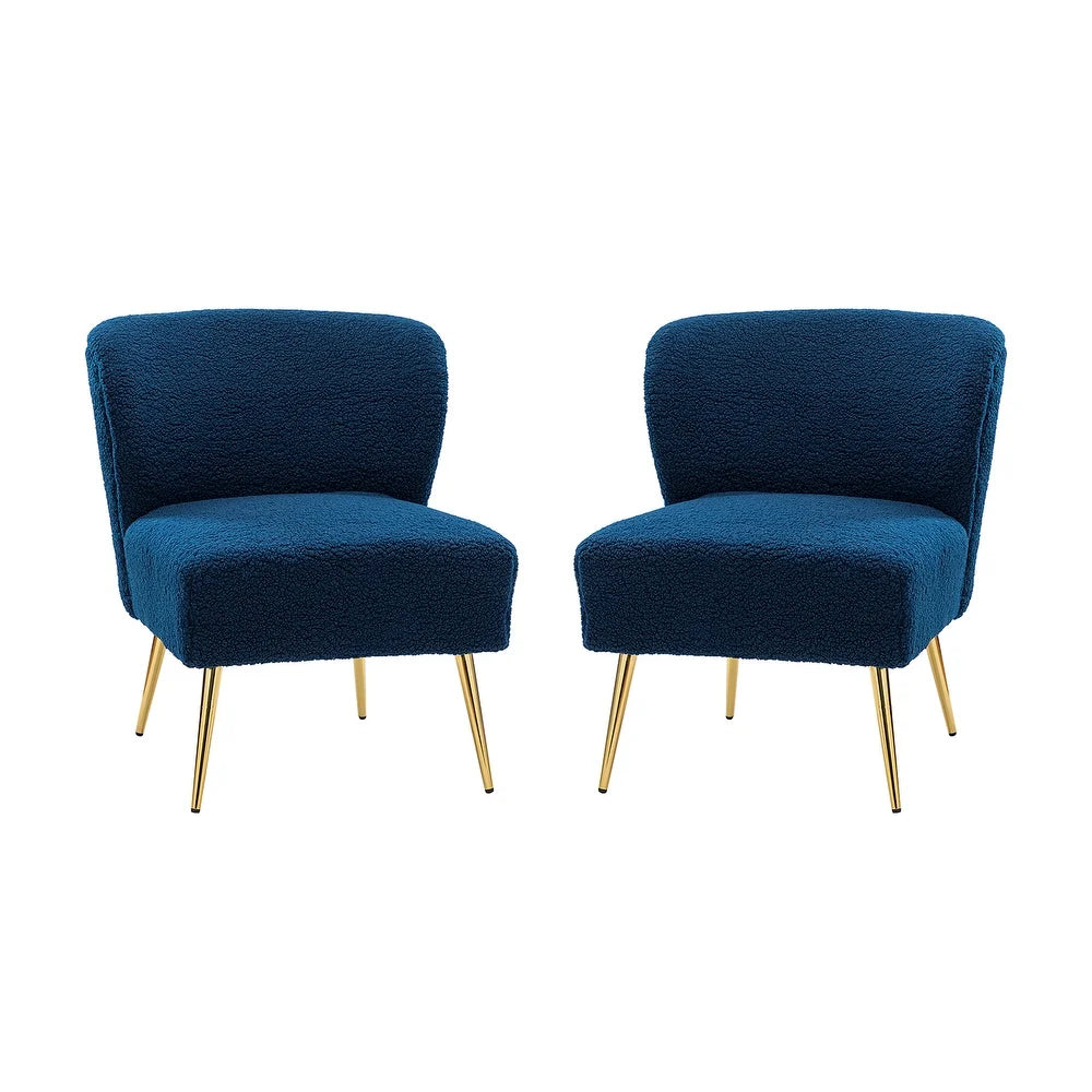 Exadius Modern Upholstered Accent Side Chair with Metal Legs Set of 2