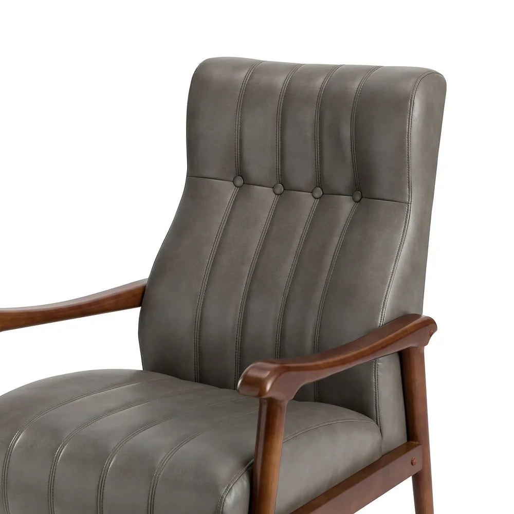 Olinto Wood Upholstery Armchair with Solid Wood Legs Set of 2