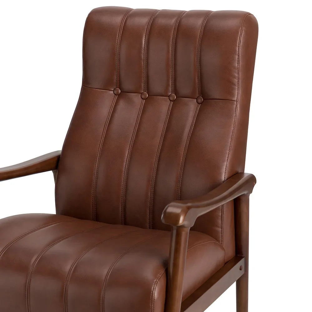 Olinto Wood Upholstery Armchair with Solid Wood Legs Set of 2