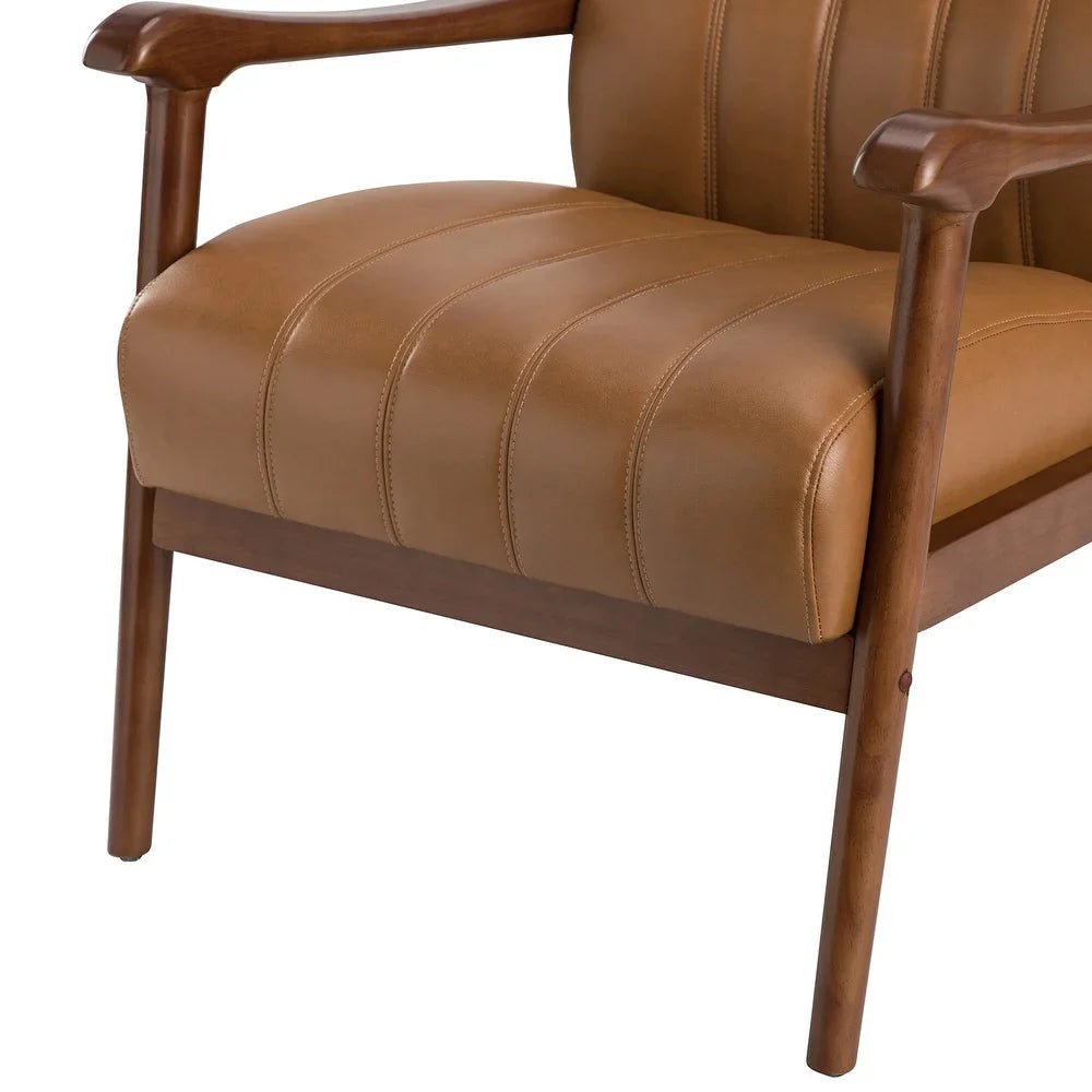 Olinto Wood Upholstery Armchair with Solid Wood Legs Set of 2