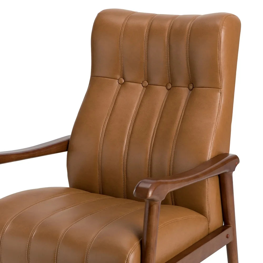 Olinto Wood Upholstery Armchair with Solid Wood Legs Set of 2