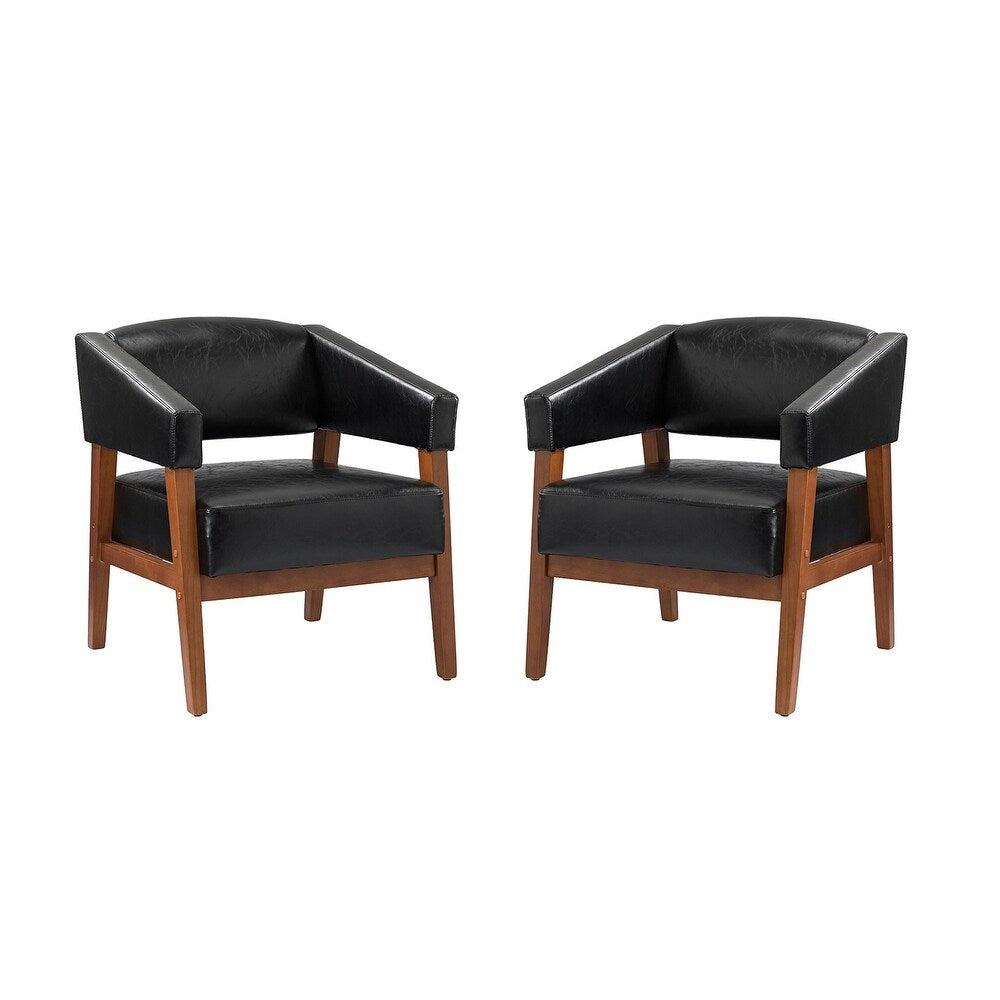 Ottfried Comfy Living Room Armchair with Solid Wood Legs Set of 2