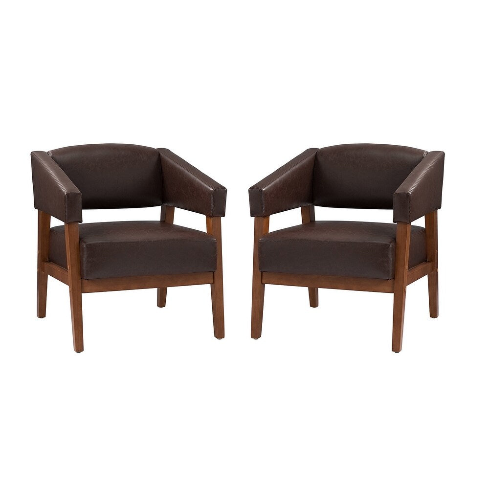 Ottfried Comfy Living Room Armchair with Solid Wood Legs Set of 2