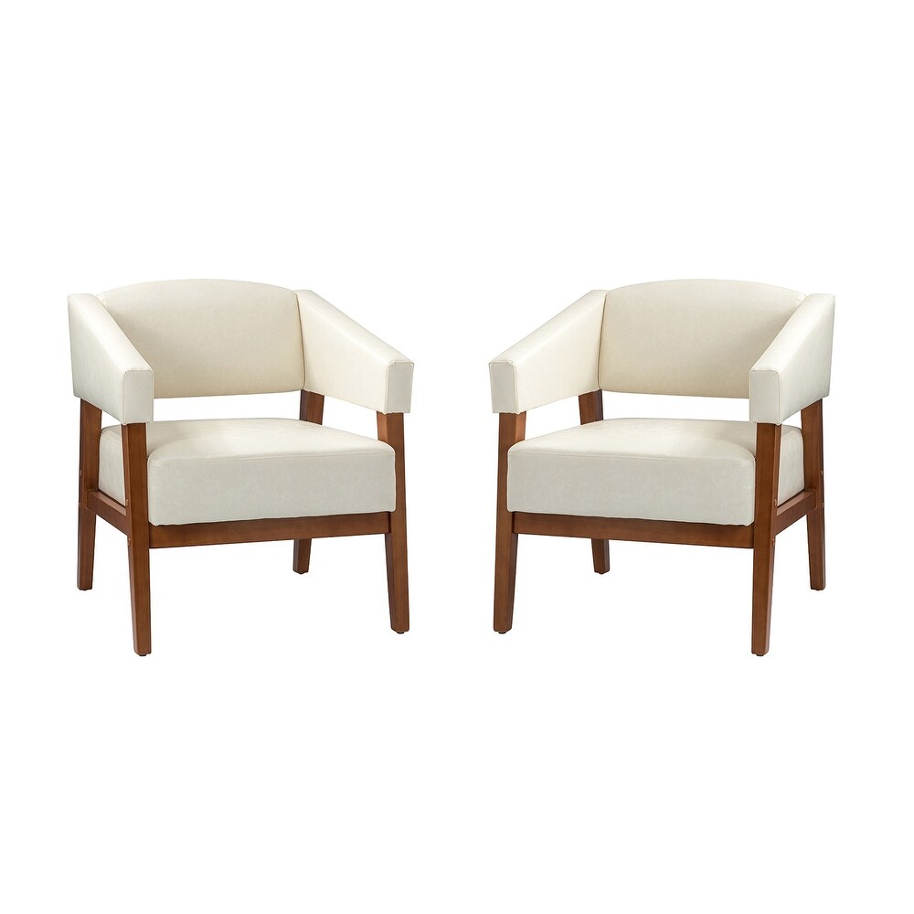 Ottfried Comfy Living Room Armchair with Solid Wood Legs Set of 2